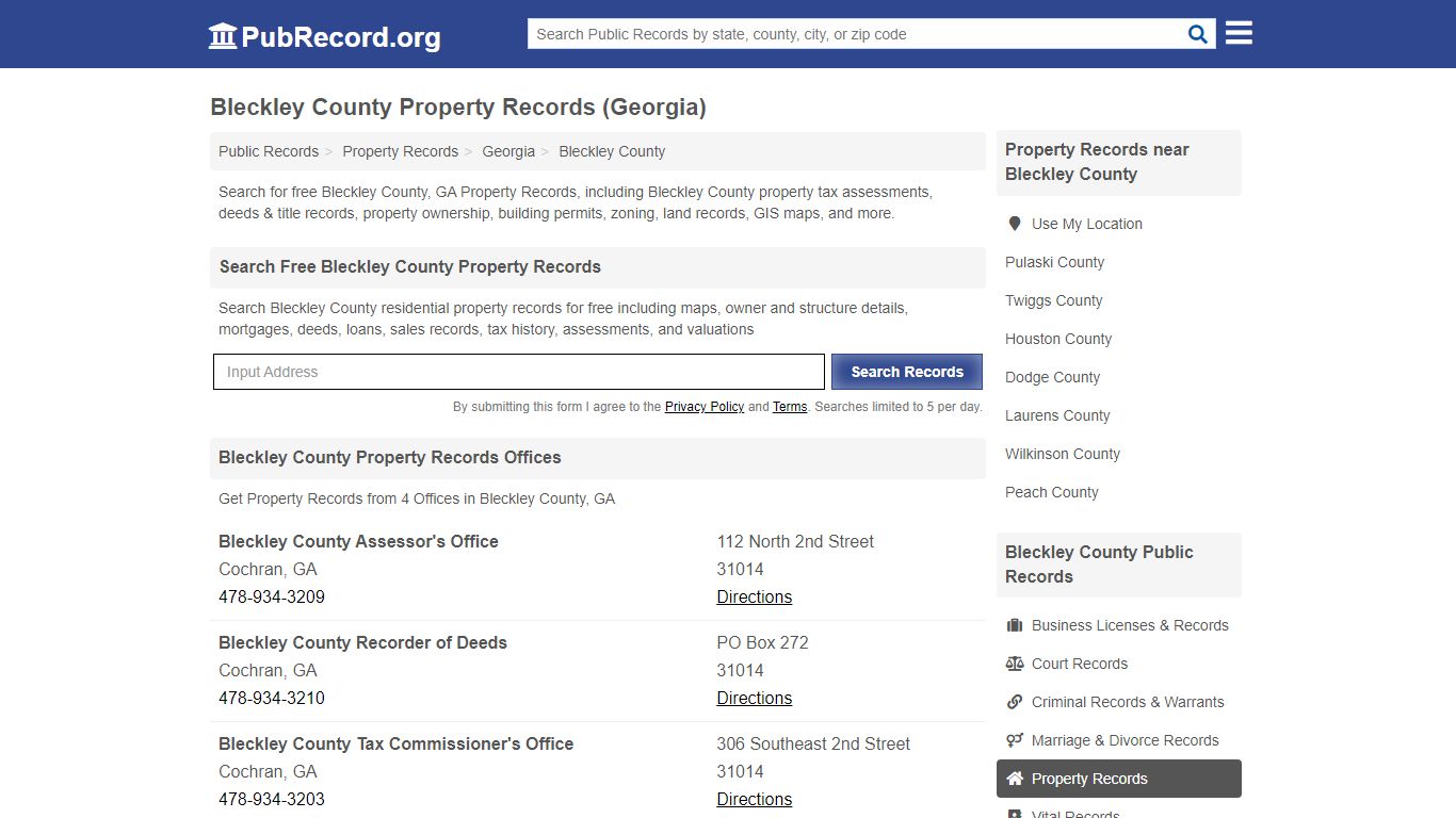 Bleckley County Property Records (Georgia) - Public Record