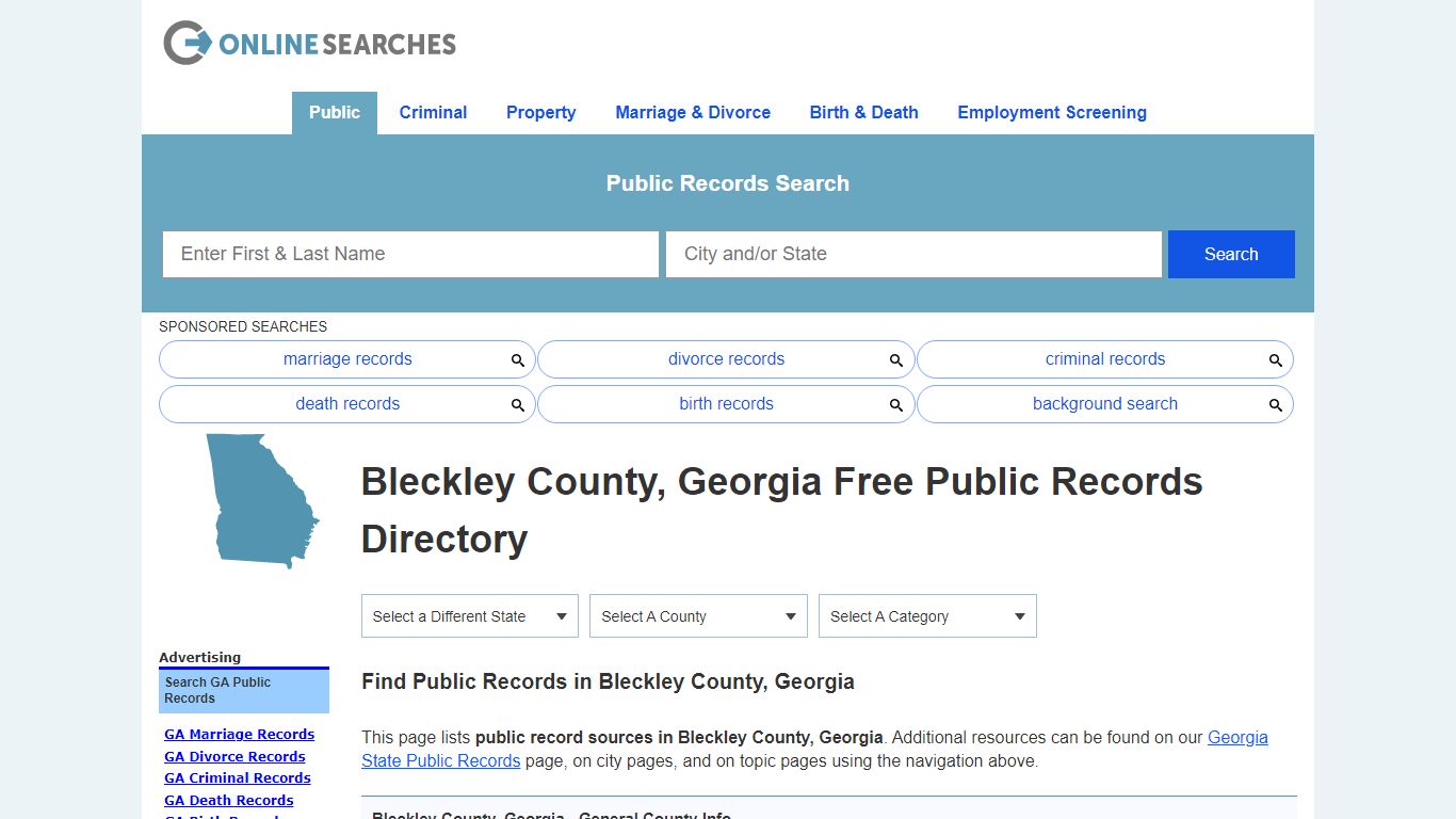 Bleckley County, Georgia Public Records Directory