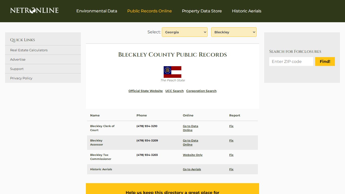 Bleckley County Public Records - NETROnline.com